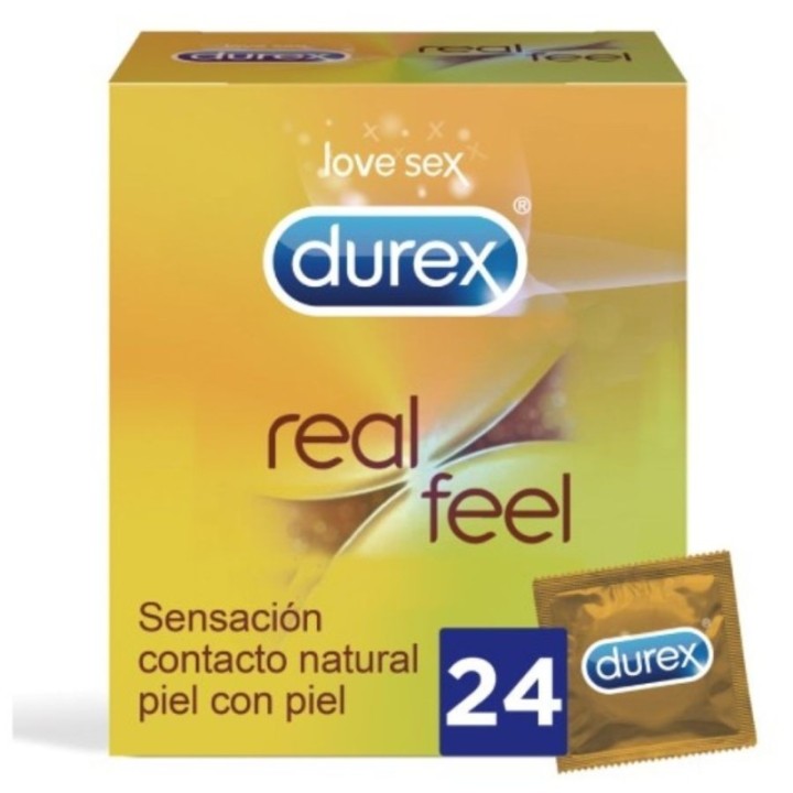 Durex Real Feel 24 Uds:: Envío discreto en masturbadoresparahombre.com