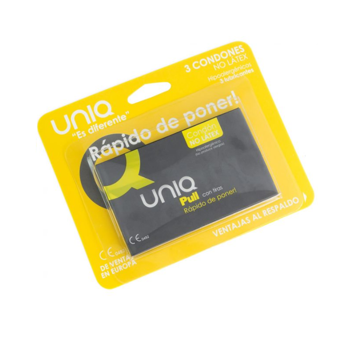 Uniq Pull Con Tiras Preservativo Sin Latex 3Uds:: Envío discreto en masturbadoresparahombre.com