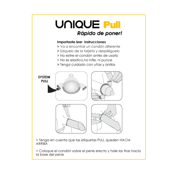Uniq Pull Con Tiras Preservativo Sin Latex 3Uds:: Envío discreto en masturbadoresparahombre.com