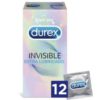 Durex Invisible Extra Lubricado 12 Uds:: Envío discreto en masturbadoresparahombre.com