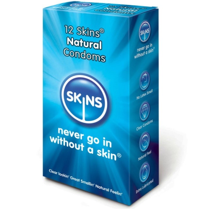 Skins Preservativo Natural Pack 12 Uds:: Envío discreto en masturbadoresparahombre.com