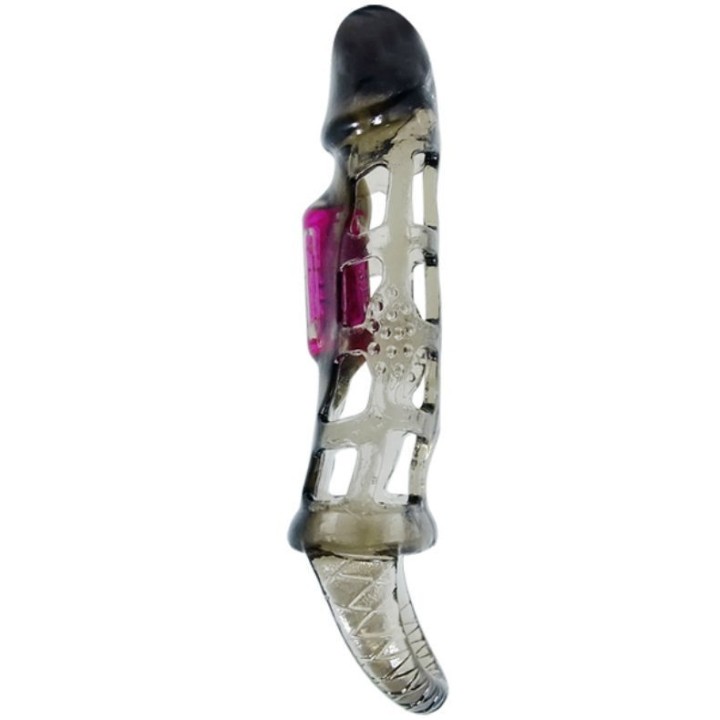 Baile Funda Extensora Pene Con Vibracion Y Strap 13.5 Cm:: Envío discreto en masturbadoresparahombre.com