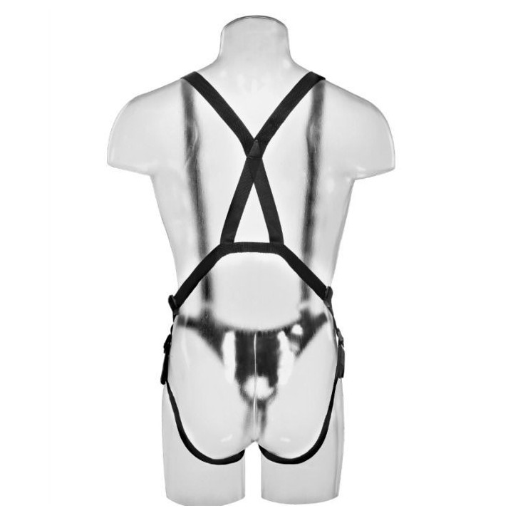 Strap-On Con Dildo Hueco 30.5 Cm Y Tirantes Color Carne:: Envío discreto en masturbadoresparahombre.com